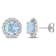 4 3/4 CT TGW Sky Blue Topaz Halo Earrings in Sterling Silver