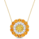 11.40 CTW Citrine, Madeira Citrine and Topaz Double Halo 18k Gold Plated
Silver Pendant w/Chain