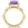 3 1/2 CT TGW  Multi-Gemstones and Diamond Accent Link Ring in Yellow
Plated Sterling Silver