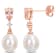8-8.5MM Freshwater Cultured Pearl, 4/5 CT TGW Morganite, Diamond Accent
Earrings in 14K Rose Gold