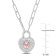 1 3/8 CT TGW Morganite and Created White Sapphire Double Halo Heart Lock
Necklace in Sterling Silver
