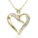 Diamond Heart Pendant with Chain in 18K Yellow Gold Over Sterling Silver
