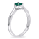 1/5 TGW Created Emerald and Diamond Accent Ring in Sterling Silver
