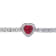 8-2/5 CT TGW Created Ruby, Created White Sapphire Station Halo Heart
Tennis Bracelet in Silver