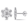 Diamond Snowflake Stud Earrings in Sterling Silver