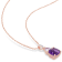 2 1/7 CT TGW Amethyst, Rose de France and Diamond Pendant with Chain in
2-Tone Sterling Silver