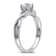 3/8 CT TGW Created White Sapphire and Diamond Accent Infinity Ring in
Sterling Silver