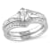 1/10 CT TW Diamond Chevron Bridal Set in Sterling Silver