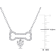 3/4 CT DEW Created Moissanite Dog Bone with Hanging Heart Necklace in
Sterling Silver