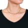 20 CT TGW Created Pink Sapphire Alternate Leaf Necklace in Yellow Plated
Sterling Silver