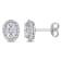 2 1/3 CT DEW Created Moissanite Oval Halo Stud Earrings in Sterling Silver
