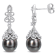 8-8.5MM Black Tahitian Cultured Pearl and 1/4 CT TGW White Topaz Drop
Earrings in Sterling Silver