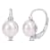 7.5-8 MM Freshwater Cultured Pearl and Diamond Accent Earrings in
Sterling Silver