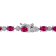 13 1/2 CT TGW Created Ruby and Diamond Bracelet in Sterling Silver