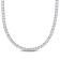 33 CT TGW Created White Sapphire Tennis Necklace in Sterling Silver