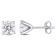 2 CT DEW Created Moissanite Solitaire Earrings in Sterling Silver