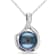 9-9.5MM Black Freshwater Cultured Pearl and Diamond Pendant with Chain
in Sterling Silver