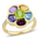 3 3/8 CTW Multi-Gemstone and Diamond Accent Floral Ring in Yellow Plated
Sterling Silver