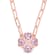 2 1/5 CTW Rose de France and Diamond Accent Floral Heart Paperclip Chain
Rose Plated Silver Necklace