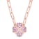 2 1/5 CTW Rose de France and Diamond Accent Floral Heart Paperclip Chain
Rose Plated Silver Necklace
