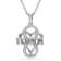 Diamond Infinity Heart "Mom" Pendant with Chain in Sterling Silver