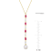 1 CT TGW Ruby and 7.5-8MM Freshwater Pearl with 1/5 CT TW Diamond
Necklace in 10K Yellow Gold