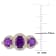 1 5/8 CT TGW Amethyst and 1/3 CT TW Diamond 3-Stone Ring in Yellow
Plated Sterling Silver