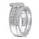 1/3 CT TW Diamond Marquise Shape Cluster Bridal Set in Sterling Silver
