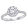 3/4 CT TGW Lab Grown Diamond Halo Engagement Ring in 14K White Gold