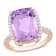 7 7/8 CTW Rose De France and White Topaz Bracket Ring in Rose Plated
Sterling Silver
