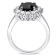 4 3/4 CT TGW Black Sapphire and Created White Sapphire Halo Ring in
Sterling Silver