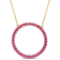 1 3/4 CT TGW Created Ruby Open Circle Pendant with Chain in 10K Yellow Gold