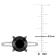 3 ct Black Diamond Solitaire Engagement Ring in 14K White Gold