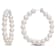 6-6.5MM Freshwater Cultured Pearl Hoop Earrings in Sterling Silver