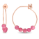 1 1/8ctw Pink Tourmaline Bead Hoop Earrings in Rose Plated Sterling Silver