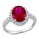 4 3/4 CT TGW Created Ruby and Created White Sapphire Halo Engagement
Ring in 10K White Gold