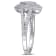 1/2 CT TW Diamond Halo Split Shank Ring in Sterling Silver