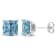 4 CT TGW Square Created Spinel Stud Earrings in Sterling Silver