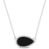 4 CT TGW Black Agate Necklace with Beaded Halo in Sterling Silver