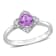 5/8 CT TGW Amethyst and 1/10 CT TW Diamond Halo Ring in Sterling Silver