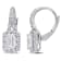 1 5/8 CT DEW Created Moissanite Halo Leverback Earrings in Sterling Silver