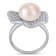 11-11.5MM Freshwater Cultured Pearl and 1 3/8 CT TGW Cubic Zirconia Ring
in Sterling Silver