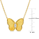 1/5 CT TGW Created White Sapphire Butterfly Necklace in Yellow Plated
Sterling Silver