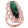 35 CT TGW Green and White Cubic Zirconia Ring in Rose Plated Sterling Silver