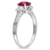 1 1/3 CT TGW Created Ruby, White Sapphire & Diamond Accent 3-Stone
Engagement Ring in 10K White Gold