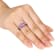 3 1/6 CTW Created Pink Sapphire 3-Stone Ring in Sterling Silver