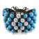 Shambhala Cuff Bracelet on Brown Cotton Cord with Turquoise and White
Cubic Zirconia Beads