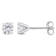 1 CT DEW Created Moissanite Solitaire Earrings in Sterling Silver