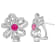2 CT TGW Pink Sapphire and White Topaz Flower Earrings in Sterling Silver