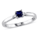 1/3 CT TGW Created Blue Sapphire and Diamond Accent Ring in Sterling Silver